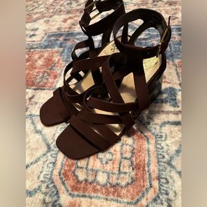 Vince Camuto brown block heels